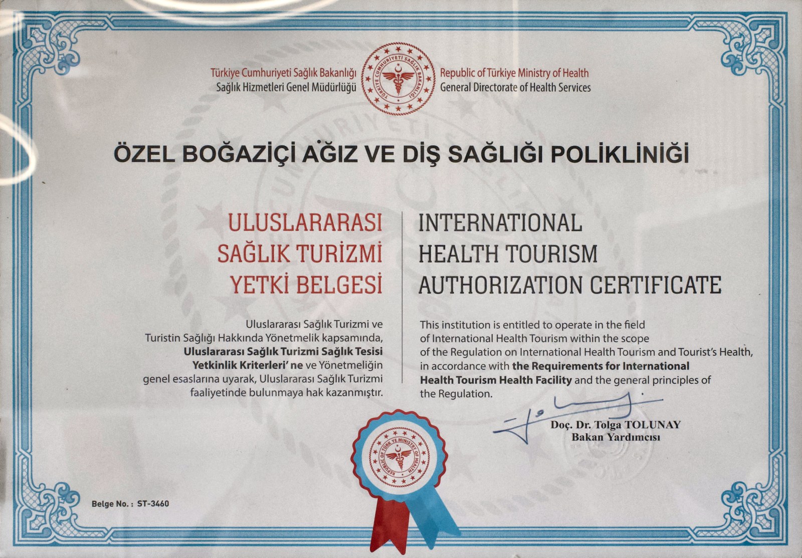 International health tourism authorisation